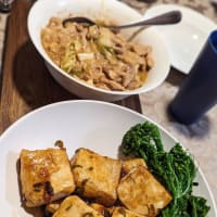 豆腐ステーキとホイコウロウ
