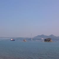 瀬戸内しまなみ海道「因島大橋」と因島八景の1つである「八重子島」(^-^)