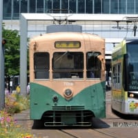 富山地方鉄道 富山駅(2024.6.1) 旧塗装 デ７０１８ 、Ｔ１０２ ／パト電車 デ７０１２並び