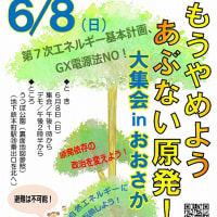 行こう★　6.8 (日) もうやめよう あぶない原発！  大集会  in  おおさか