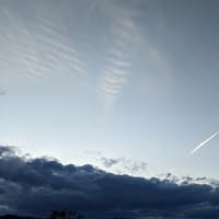 昨日の飛行機雲と木星と月