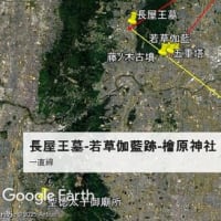 長屋王墓→若草伽藍跡の延長線