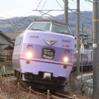 岡山の列車（スーパーやくも色特急やくも）