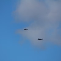ヘリコプター３機が飛んできた
