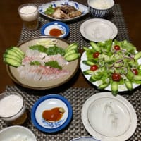 丸ごと１尾の鯛でお刺身と兜煮