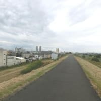 堤防の道は長かった　（東海道五十七次歩き旅・摂津国）