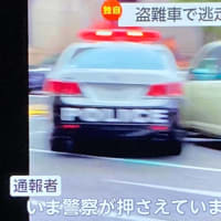 大阪でダボが軽乗用車を盗んで逃走し、タクシーとパトカーに打つける