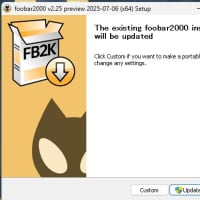 foobar2000 v2.25 preview 2025-07-06 がリリースされました。