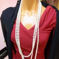 クリスマスコーデ②イタリア製RINASCIMENTO DRESS/赤のドレスとフランス製シャネルっぽいアウター