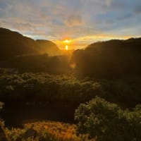 梅雨の不知火海の夕景　海浦にて