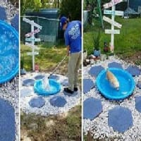 専用プールで、泳ぐ 犬さん