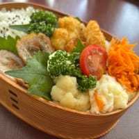 オットのお弁当としそ巻き