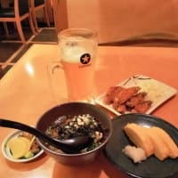 風来坊 伏見駅店　手羽先唐揚＋豚角煮＋トマトスライス＋枝豆＋出し巻き玉子＋白身づけ茶漬け