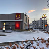 雪の中の朝マクドナルド