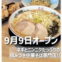 【一宮市  ネギにん中華そば ともり火】9月9日オープンの新店！ニンニクとネギたっぷりの病みつき中華そば専門店🍜※オープン記念で今だけ唐揚げ無料