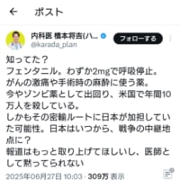 大手メディアが報じない情報（フェンタニル）と噂（八王子都議選の不正？）
