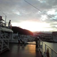 久里浜港から撮った夕陽