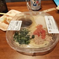 |M3417|志布志香月の『7-11』でホテル飯の買出し。セブンの惣菜を味わって、冷製パスタツナと大根おろし和風ソースで締めて、ホイップクリームのミルクプリンがうまかった！