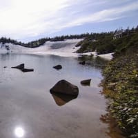 八幡平 ガマ沼の氷のすべり台