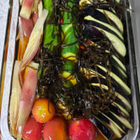 夏野菜漬けと最後のスイカ