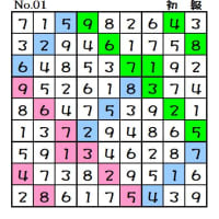 ◆0713◆「初級・中級・中級(上)・上級・名人」5問整いました。【魔方陣】