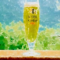 アイガー北壁の前で至福の一杯