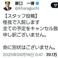 原口一博衆議院議員の不自然な怪我