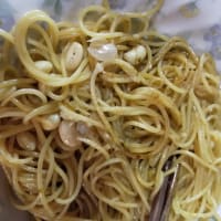 大豆とごはんですよのスパゲッティ