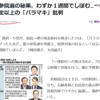 一律２万円の給付、自民党の墓穴になるかどうか？