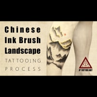 Chinese Ink Brush Landscape - Tattoo Process