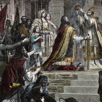 『ローマ教皇の権威』『フランク王国』『王位継承』『カノッサの屈辱』