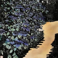 きり絵　井の頭公園・・・・小堺 百子さんの作品　「 　藍浸々　  」