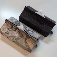Obi and kimono fabric tissue box cover
