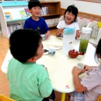 ７月１１日　印野こども園で、日本茶教室