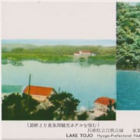 東条湖の古い絵葉書－湖上遊覧船、湖畔の観光ホテル