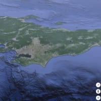 日本列島俯瞰地図。