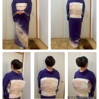 令和7年6月22日出張着付けは大阪狭山市、単衣の訪問着の着付依頼でした。（担当は中川・坂本）