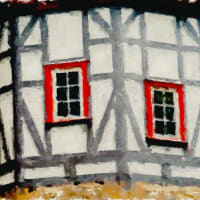 アルザス　木枠の家の窓