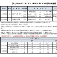 RayoNAGOYA  CHALLENGE LEAGE試合日程（U12）