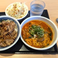 焼きたてのかるび千葉弁天店@作草部 焼きたてのカルビ丼肉大盛り+カルビラーメン(小)+キャベサラでお腹いっぱい!
