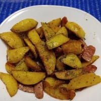 【07/14晩御飯】大和豚ソーセージポテト、ソーセージがお安かったのでね：P