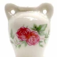 陶器ビーズ -花瓶-ピンク色の花