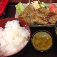 福岡空港で生姜焼き定食