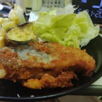 白身魚のフライとなすの天ぷら
