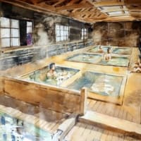 那須温泉・鹿の湯で白濁　湯治の湯　