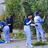 金農生徒がボランティア作業に