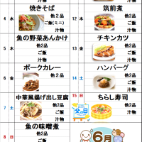 6月前半夕食メニュー