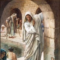 ベザダの池の水は、洗礼の水の前兆だった。38年来病気になやんでいた男は、私たち人類を表している。イエズスは来て尋ねられる。「治してほしいか？」