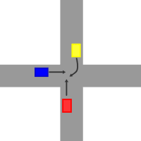 信号機のない交差点で、道路の道幅が同じようなときは、右方の・・・合宿二種免許学科試験問題N499解説
