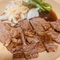 肉を焼いた